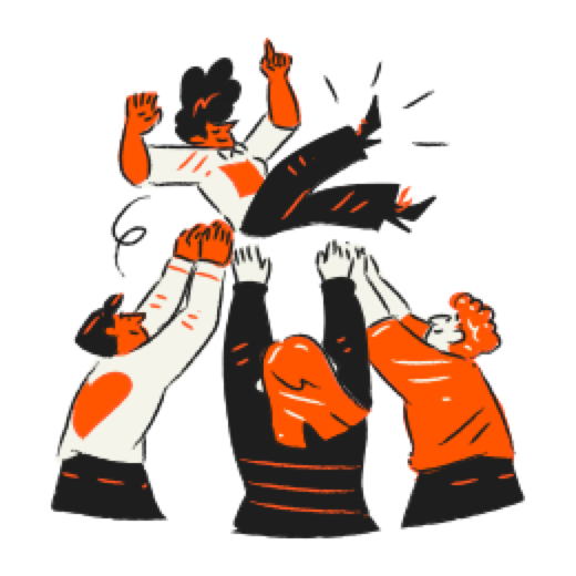 People celebrating illustration
