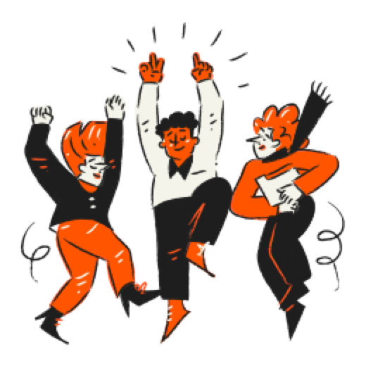 Team celebrating success illustration