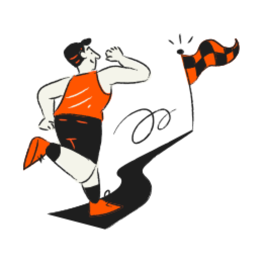 Runner in motion illustration