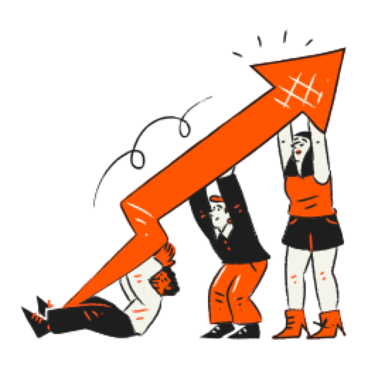 People with checkmarks illustration